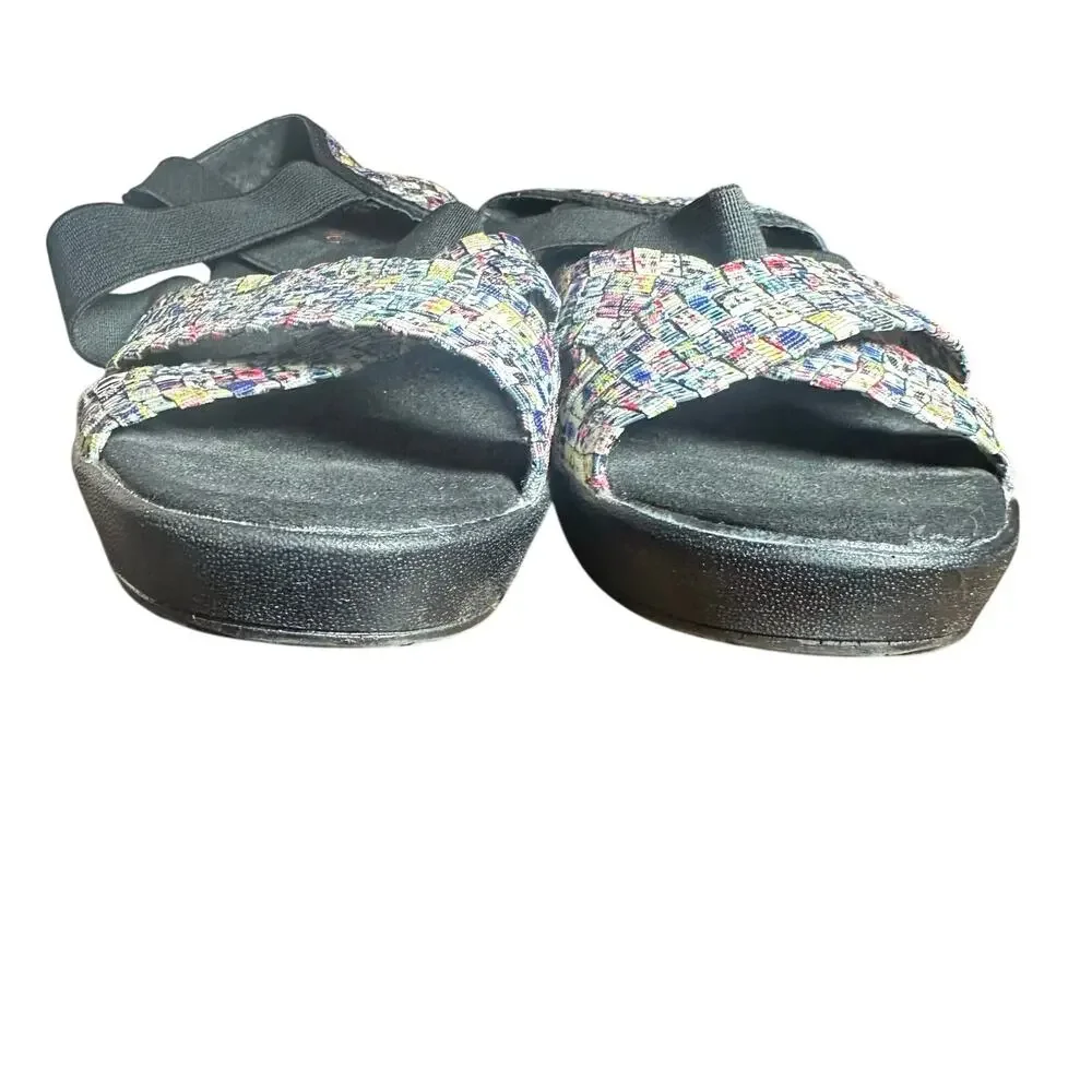 Bernie Mev Lisa splash Strappy Woven Sandals Lightweight Comfort EU 38 US 7.5-8